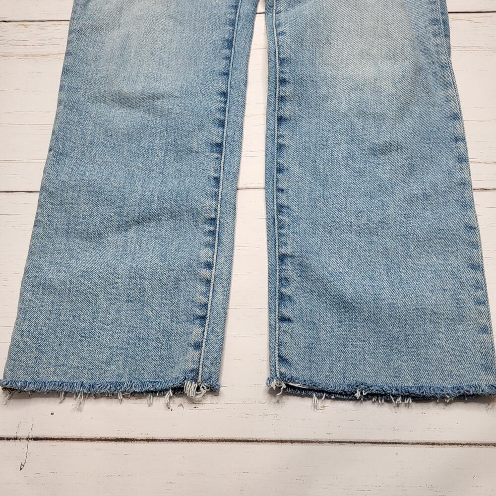 Madewell Petite Perfect Vintage Jeans Worn In Ripped Distressed Raw Hem 26P - Picture 9 of 12